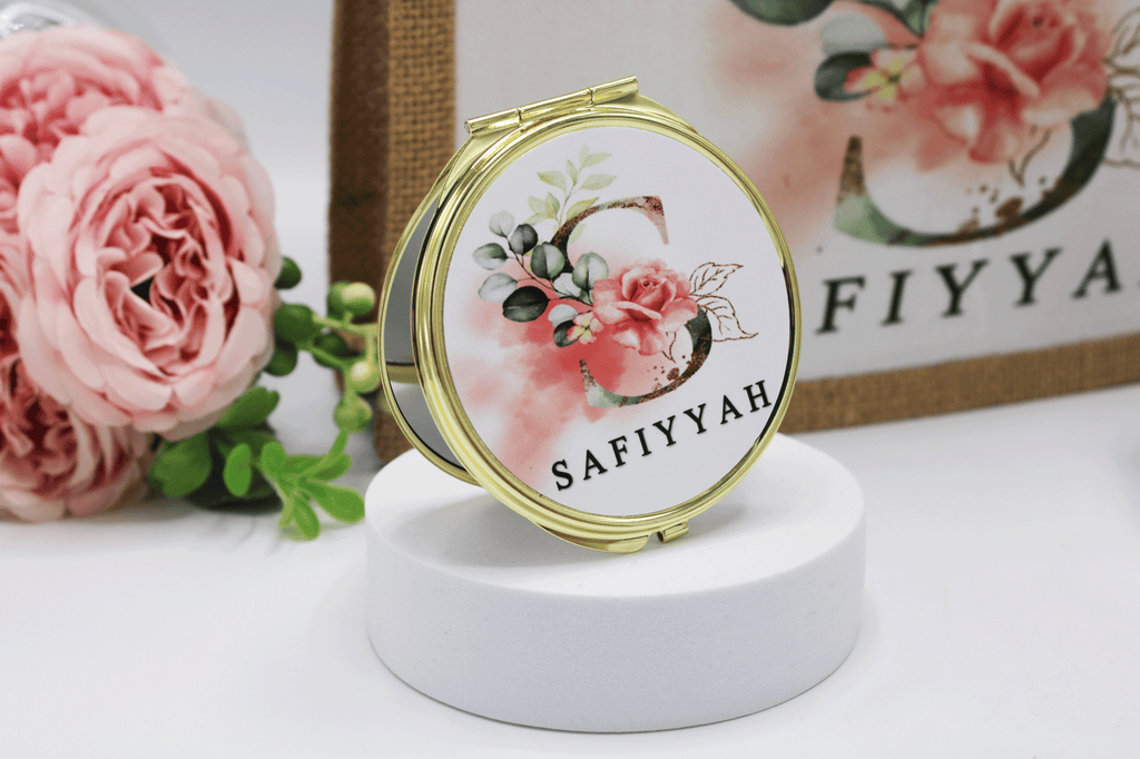 Personalised Gift set, personalised islamic gift, personalised mug, personalised mirror, compact mirror, personalised jute bag, personalised eid and ramadan gift, islamic gift, muslim gift, islamic gift for her