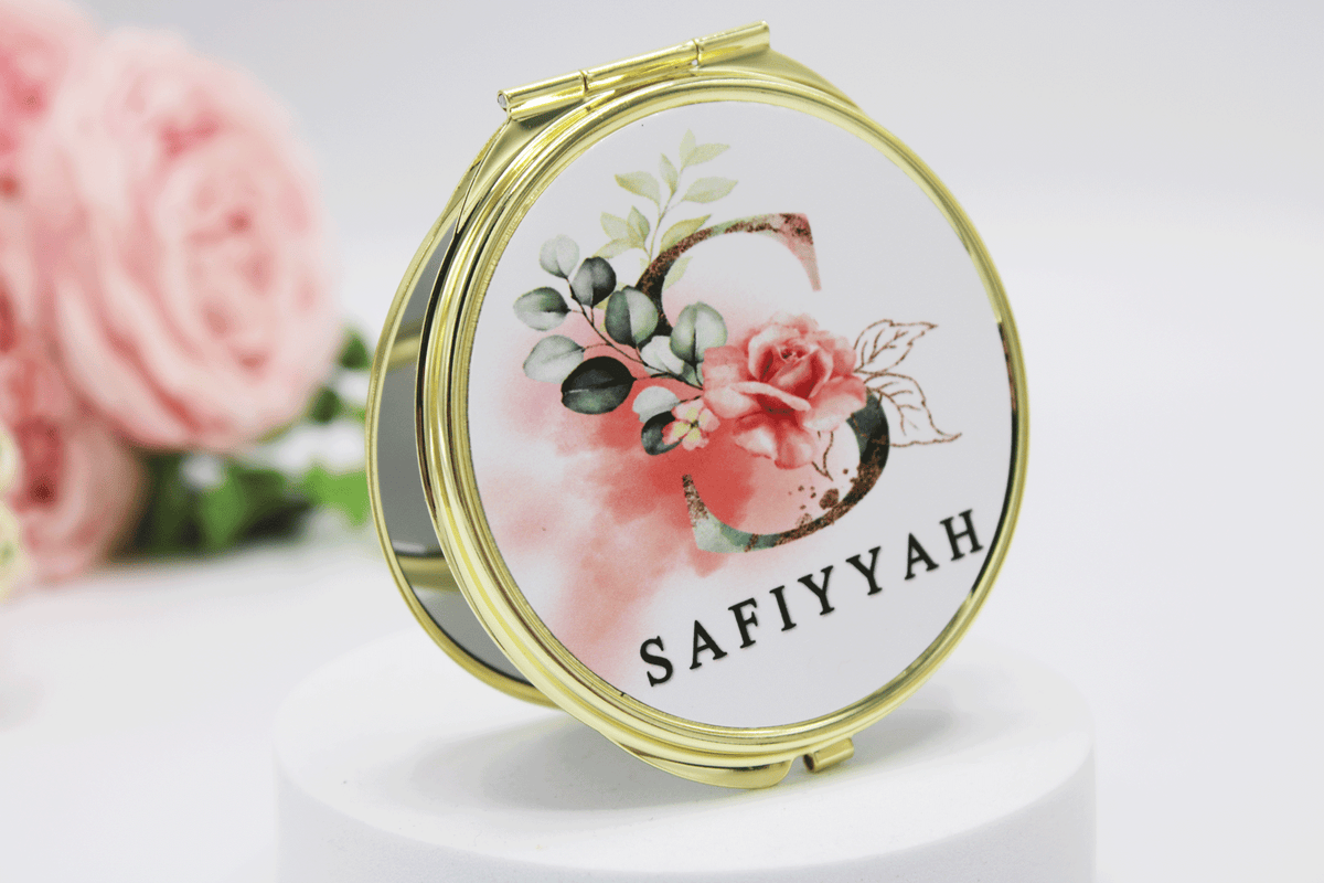 Personalised Gift set, personalised islamic gift, personalised mug, personalised mirror, compact mirror, personalised jute bag, personalised eid and ramadan gift, islamic gift, muslim gift, islamic gift for her