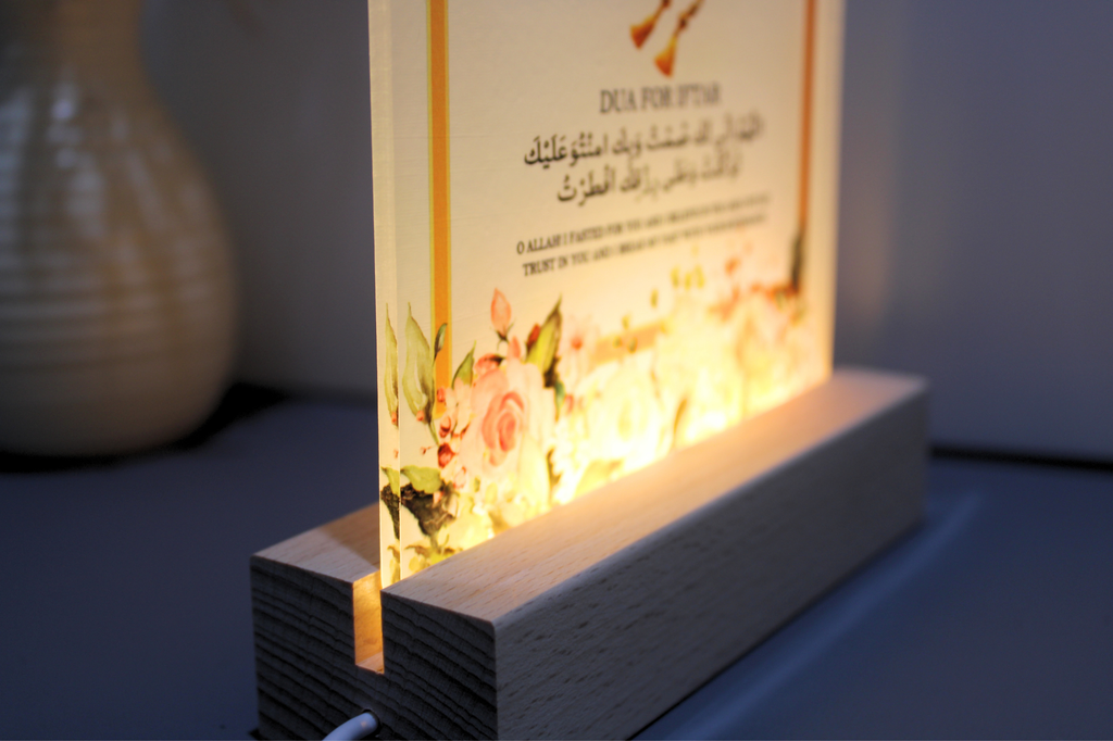 Personalised Ramadan Dua Frame, Dua for opening and breaking fast, dua for Suhur, Dua for iftar, Personalised Ramadan Frame, Islamic Dua, Calligraphy, LED Frame, Eid Gift, Ramadan Gift, Tasbih