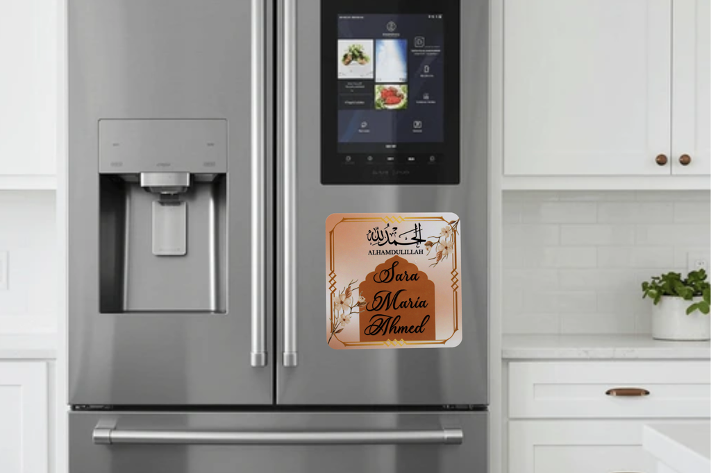 Personalised Fridge Magnet, Arabic Islamic Magnet, Bismillah Alhamdulillah Calligraphy Gift, Ayatul Kursi Dua Fridge Magnet, Islamic Family Tree, Arabic name, Umrah gift, Islamic Muslim new home gift, Islamic Wedding favour, Islamic baby birth announcement favour
