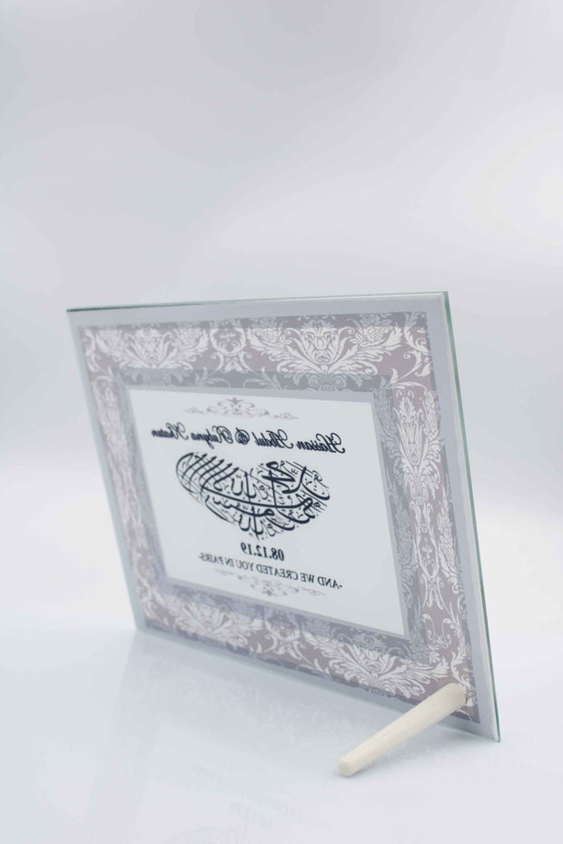 Wedding Frame - Double Mirror Grey Damask