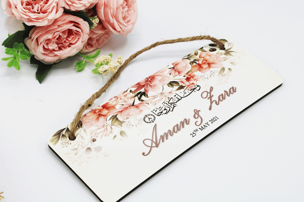 personalised wedding plaque and we created you in pairs
