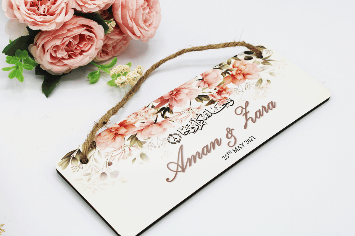 personalised wedding plaque and we created you in pairs