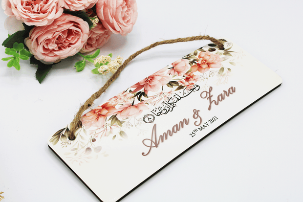 personalised wedding plaque and we created you in pairs