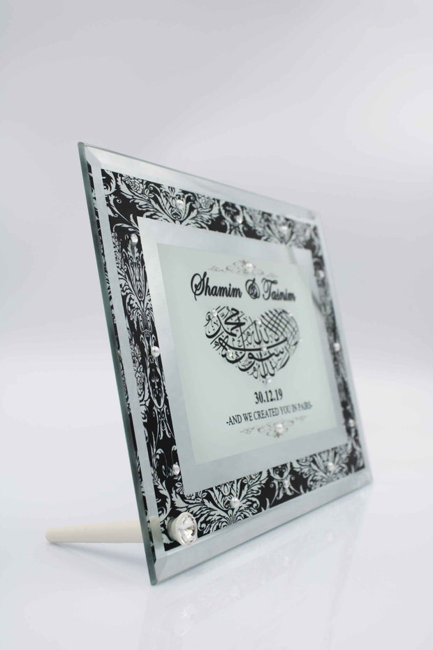 Wedding Frame - Double Mirror Black Damask