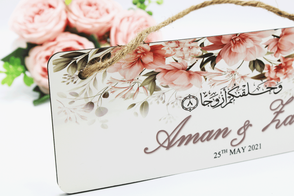 personalised wedding plaque and we created you in pairs