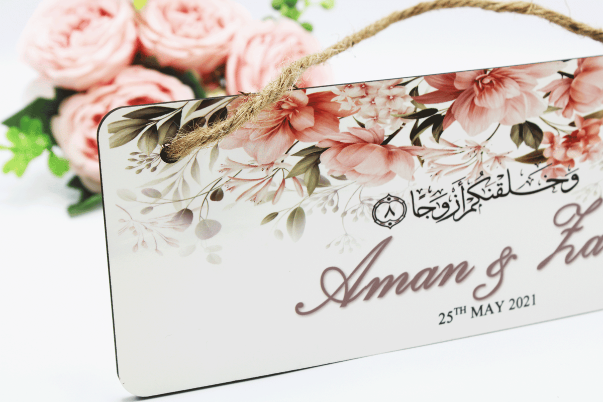 personalised wedding plaque and we created you in pairs