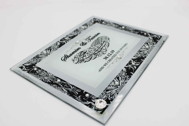 Wedding Frame - Double Mirror Black Damask