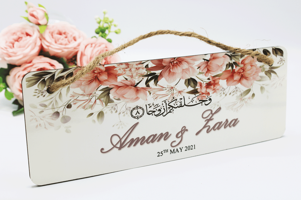 personalised wedding plaque and we created you in pairs