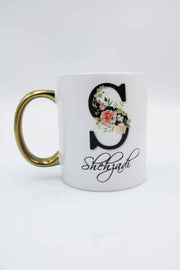 Initial Mug - Gold Handle