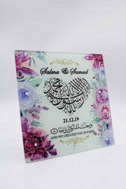 Wedding Glass Frame - Purple Hues