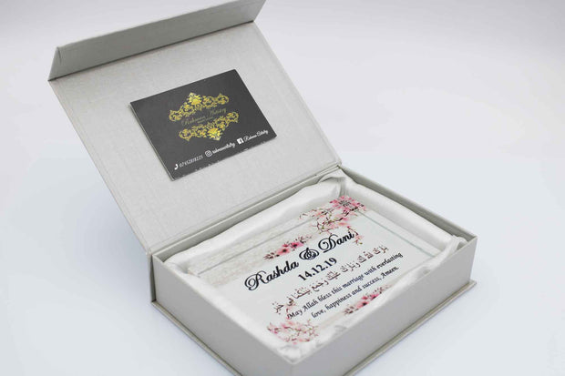 Wedding Glass Block - Pink Blossom
