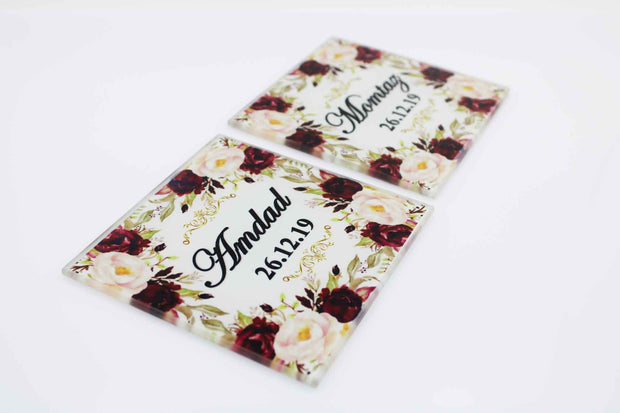 Wedding Couple Gift Set - Maroon Floral