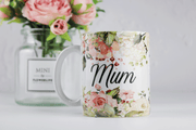 Peach Floral Print Mug