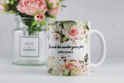 Peach Floral Print Mug