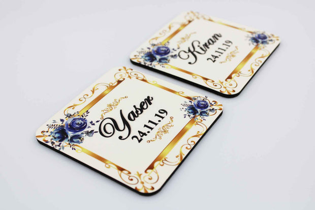 Wedding Couple Gift Set - Blue  & Gold