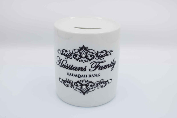 Family Charity Saving Bank - Black Damask