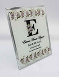 Lilac Initial Birth Mirror Edge Frame