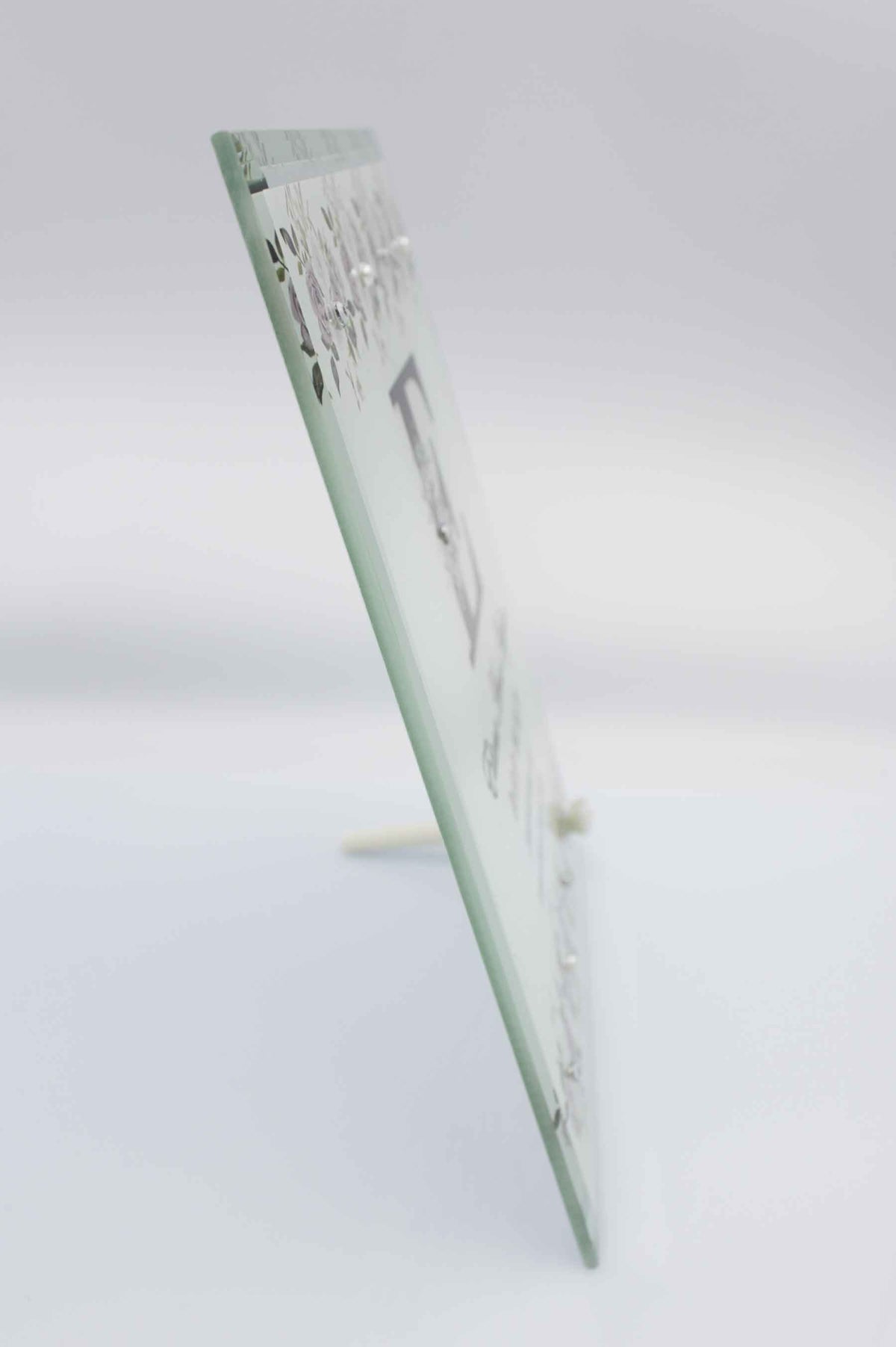Lilac Initial Birth Mirror Edge Frame