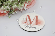 Glitter Mum Initial Pink Handle Mug