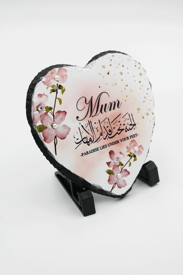 Mum Heart Rock Slate Frame