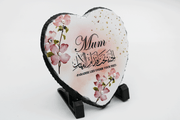 Mum Heart Rock Slate Frame