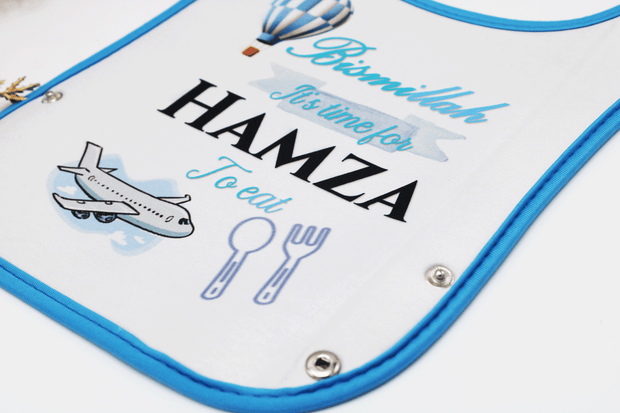 personalised bismillah its time to eat bib