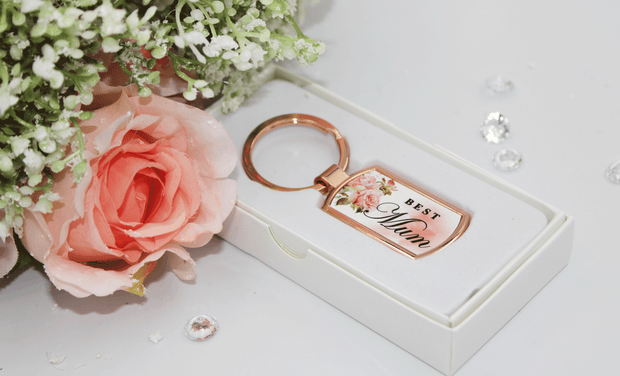 Best Mum Rose Gold Metal Key Ring