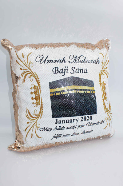 Umrah Mubarak Sequin Cushion