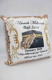 Umrah Mubarak Sequin Cushion