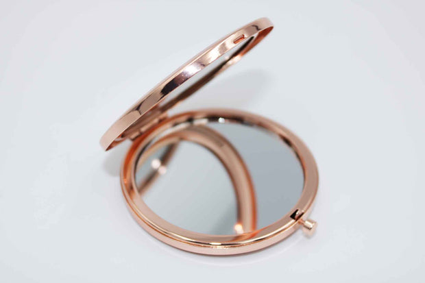 Compact Mirror- Rose Gold Initial Style