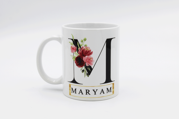 Floral Initial Mug