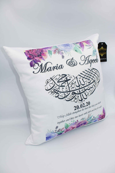 Wedding Satin Cushion - Purple Hues