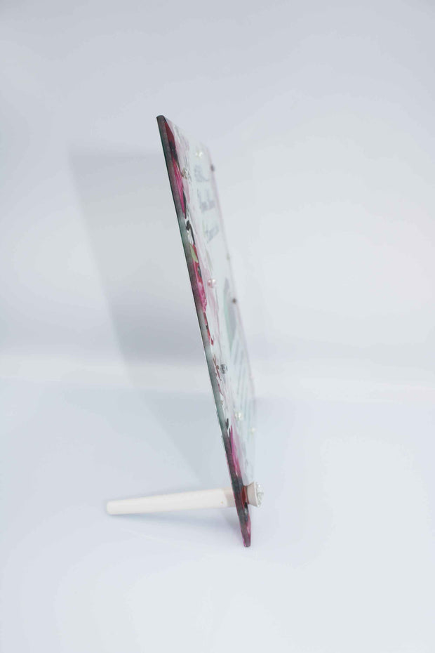 Umrah Mubarak Glass Frame - Fuchsia Pink