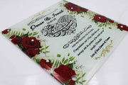 Wedding Glass Frame - Red Rose