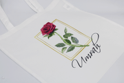 Personalised Tote Bag, Rose Design