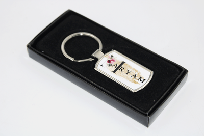 Personalised metal keyring with gift box