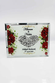 Nikkah Frame -  Mirror Red Roses