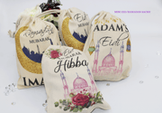 Personalised mini eid sack, personalised eid money bag, personalised eid sack