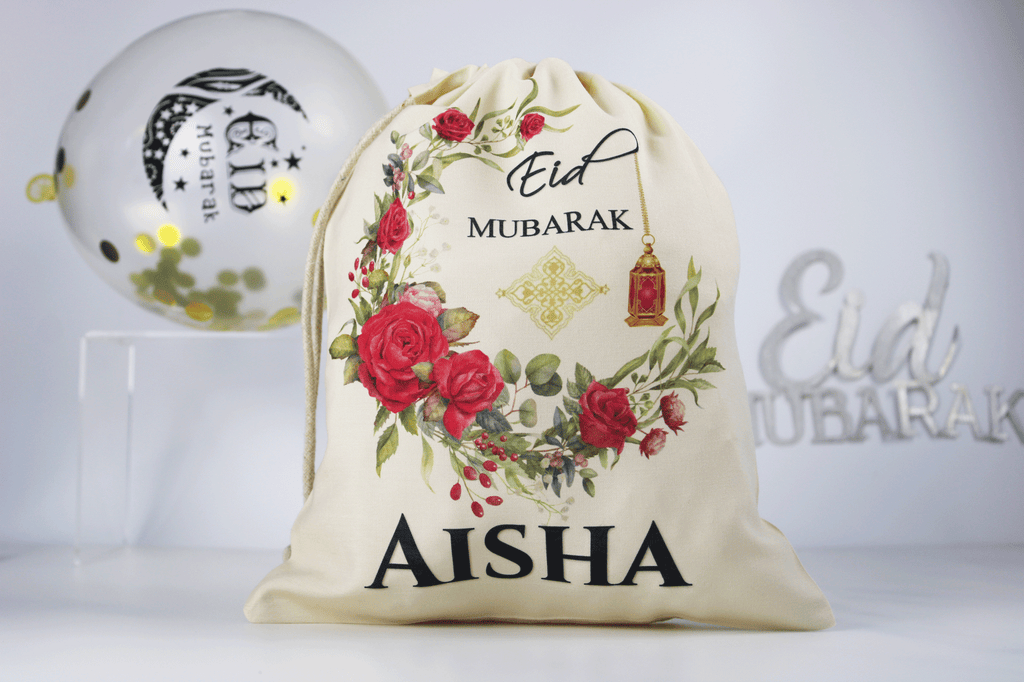 personalised eid sacks, personalised eid gift for kids, Ramadan Eid gift ideas