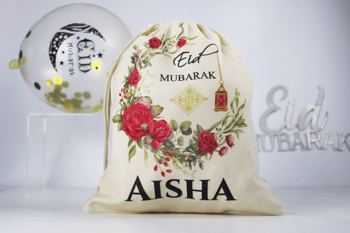 personalised eid sacks, personalised eid gift for kids, Ramadan Eid gift ideas