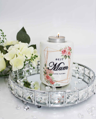 Mother's Day Candle Holder - Medium Rose Pink