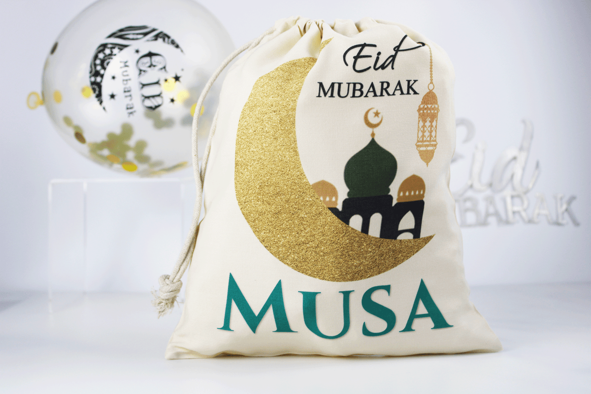 personalised eid sacks, personalised eid gift for kids, Ramadan Eid gift ideas