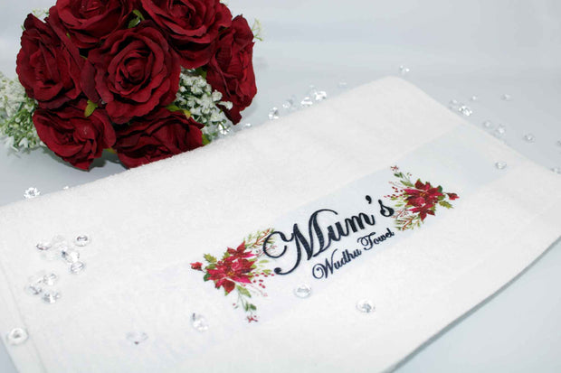 Personalised Mum Towel - Maroon