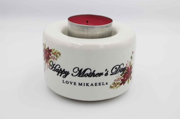 Mother's Day Candle Holder - Small Maroon