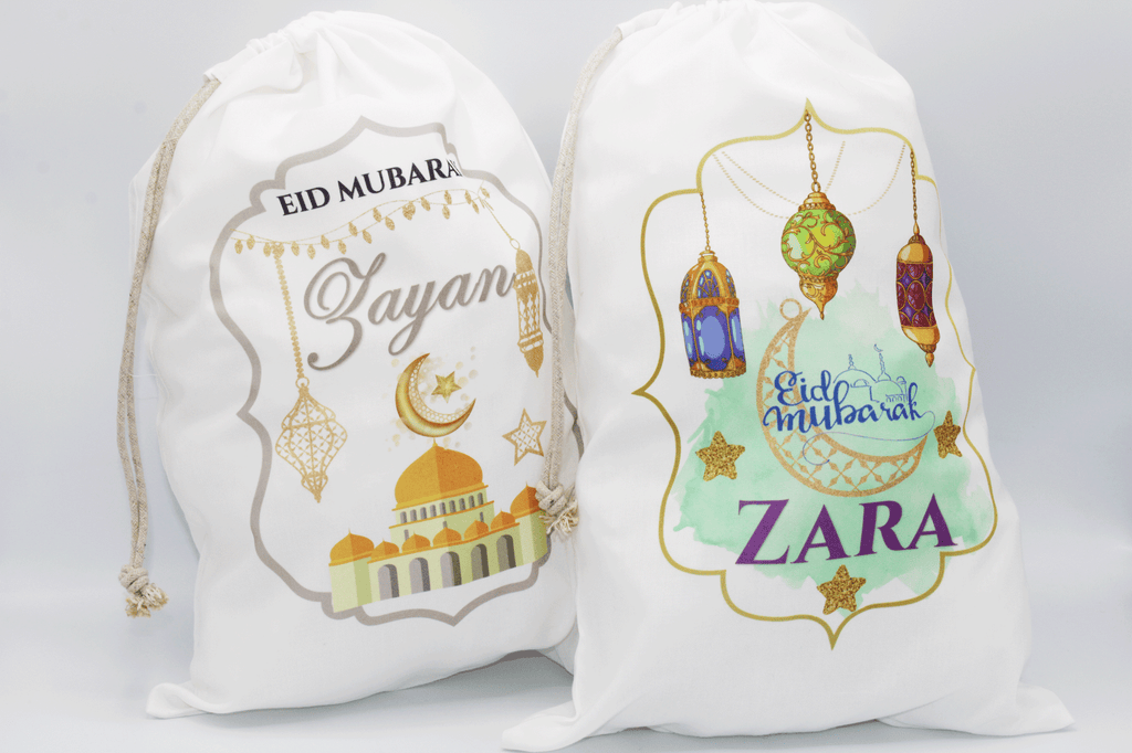 personalised eid sacks, personalised eid gift for kids, Ramadan Eid gift ideas