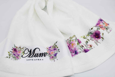 Personalised Mum Towel - Lilac