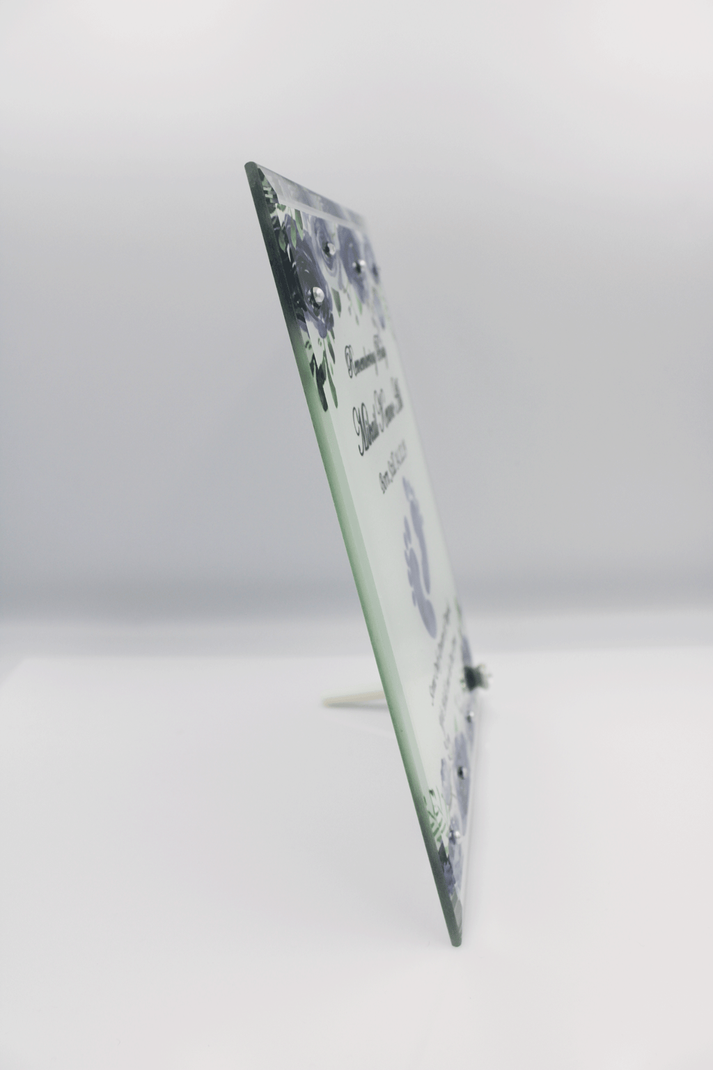Stillborn Memorial Glass Frame - Blue