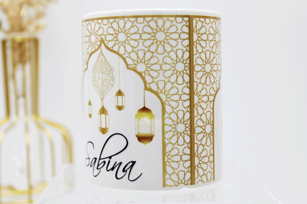 personalised eid mubarak mug, eid mubarak gift, eid table decor, eid gift, ramadan decor