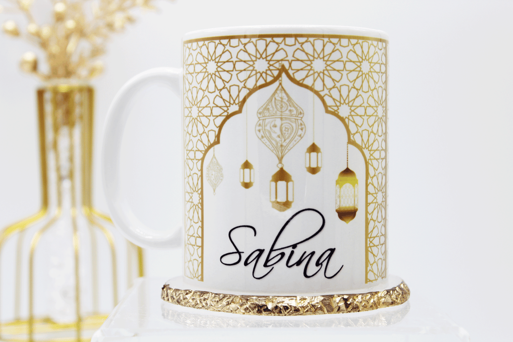 personalised eid mubarak mug, eid mubarak gift, eid table decor, eid gift, ramadan decor